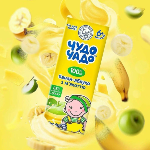 ЧУДО-ЧАДО Сок банан- яблоко с мякотью 200мл